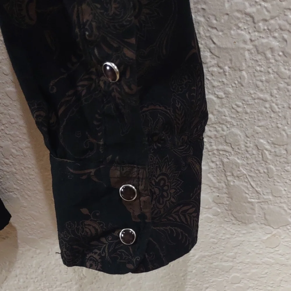 COWGIRL HARDWARE,Black and Brown Western Shirt, Size XL - Picture 6 of 17